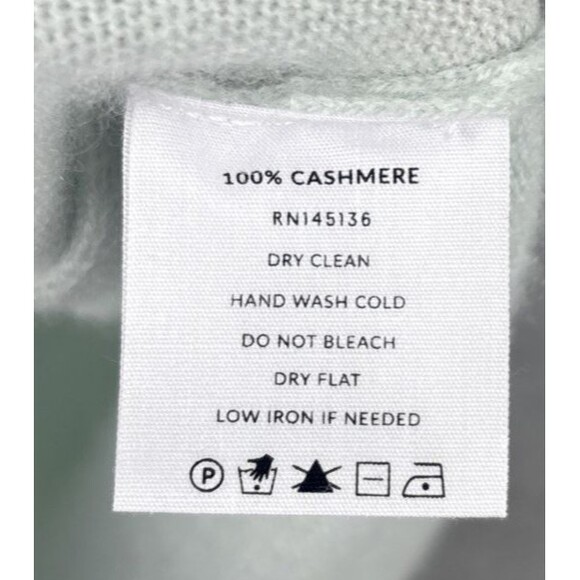 Soft by Naadam 100% Cashmere Essential V-Neck Pullover Sweater Mint Green Large - Picture 4 of 6